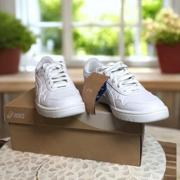 ASICS Japan S Women’s 6 White Leather Iridescent Heel 1202A292-100 NIB - Picture 6 of 10